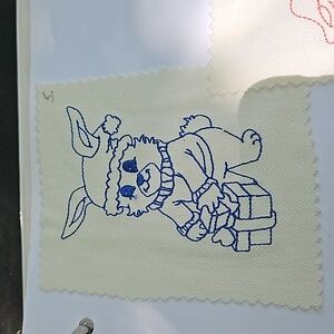 Handmade machine embroidery bunny patch